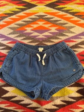 Roxy Women's Blue Chambray Shorts with White Drawstring